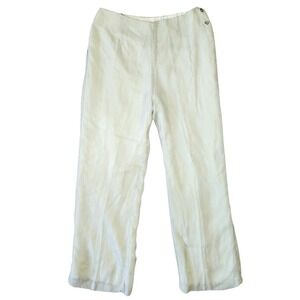 Vtg Johnny Was Linen Blend Pants Womens M Wide Leg Beachy Boho Preppy Lagenlook